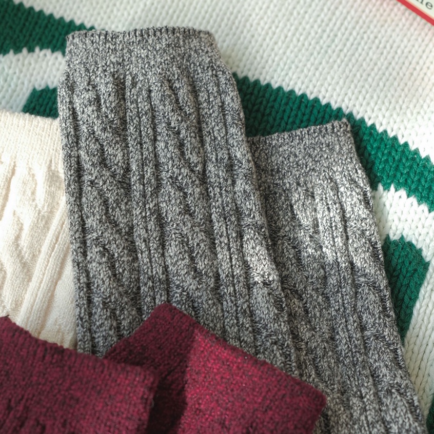 SOFT PILLOW KNIT SOCKS - Tất vớ len cao cổ nữ vặn thừng siêu mềm mại êm ái, phù hợp mùa đông, nhập khẩu Hàn Quốc