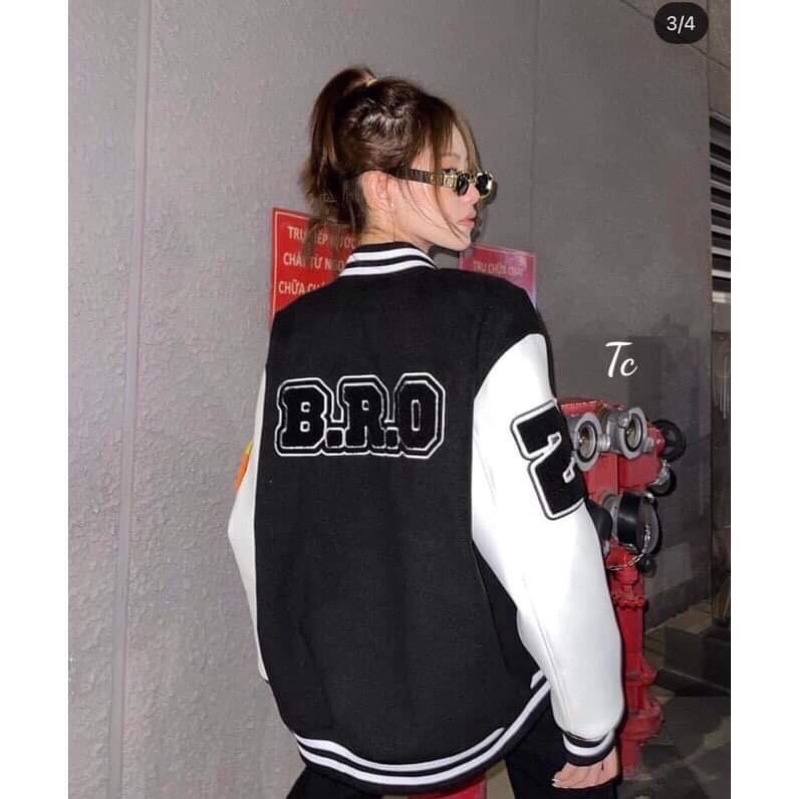 [Mã FAMARAL1 giảm 10K đơn 50K] [BÁN SỈ] Áo Khoác BOMBER BRO 21 Chất Nỉ Ngoại.FREE SIZE 40 -65kg Chuẩn Phom UNISEX