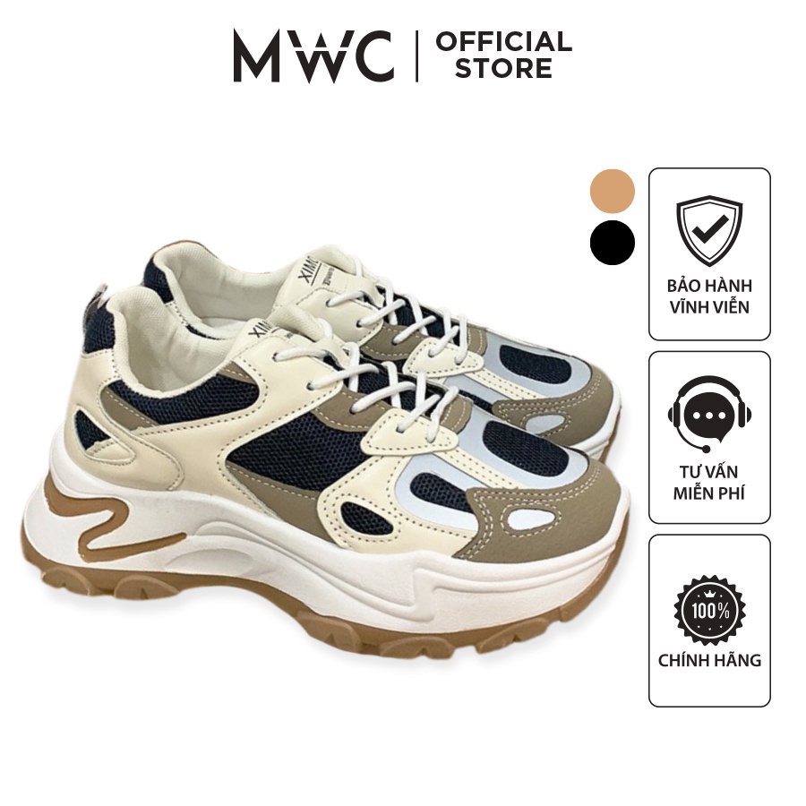 Giày MWC 0565 - Giày Thể Thao Nữ, Sneaker Đế Cao Phối Màu Thời Trang Cá Tính