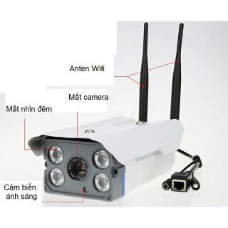 Camera wifi ip yoosee ngoài trời 2anten