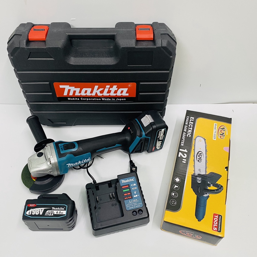 Máy Mài Pin MAKITA Pin 15 Cell Động Cơ Không Chổi Than, Tặng Kèm Bộ Lam Xích