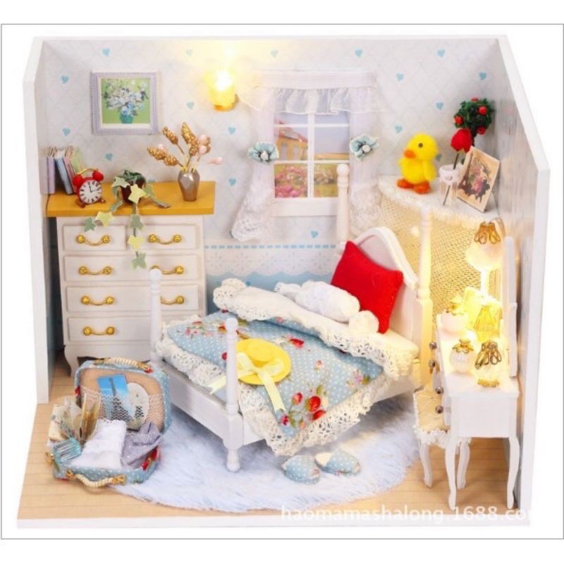 Mô hình diy kèm mica,keo,đèn