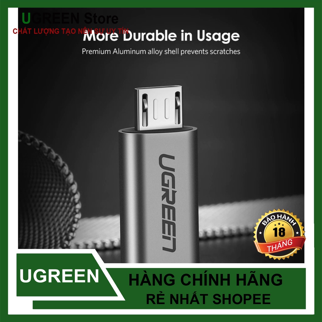 Đầu Chuyển Micro USB Sang USB Type C Cao Cấp UGreen US282 - 50590 Chính Hãng