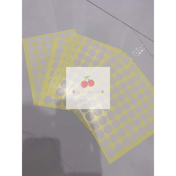 Sticker tròn trắng trang trí toploader