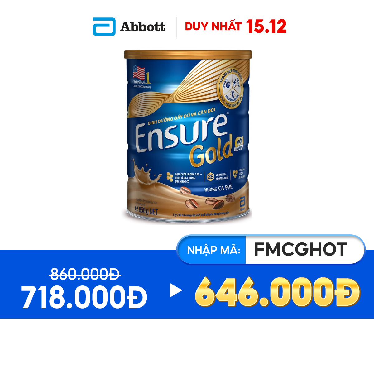 Ensure Gold Coffee (HMB) 850g