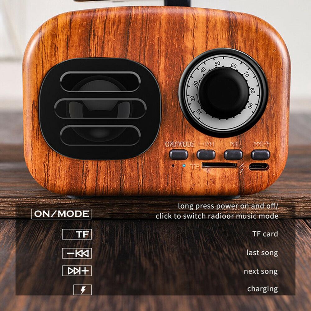 Loa bluetooth không dây mini hình máy hát cổ điển âm thanh nổi tích hợp đài FM radio hỗ trợ thiết bị USB/thẻ nhớ TF