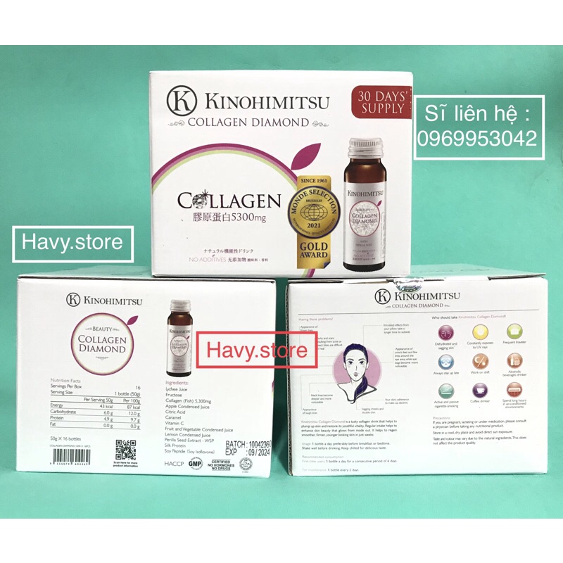 Nước Uống Kinohimitsu Đẹp Da J'Pan Collagen Diamond 5300 50ml