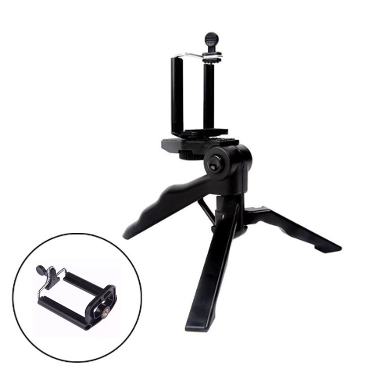 Chân Máy Ảnh Tripod Hand Grip Stabilizer 2 Trong 1 Kiêm Tay Cầm Tiện Lợi Cho Máy Ảnh Điện Thoại Mới ( Tặng kèm kẹp )