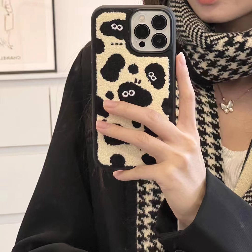 Ốp điện thoại lông đen cho IPHONE XSMAX 11 12PROMAX 7PLUS XR XSMAX 11PROMAX 13 13PROMAX
