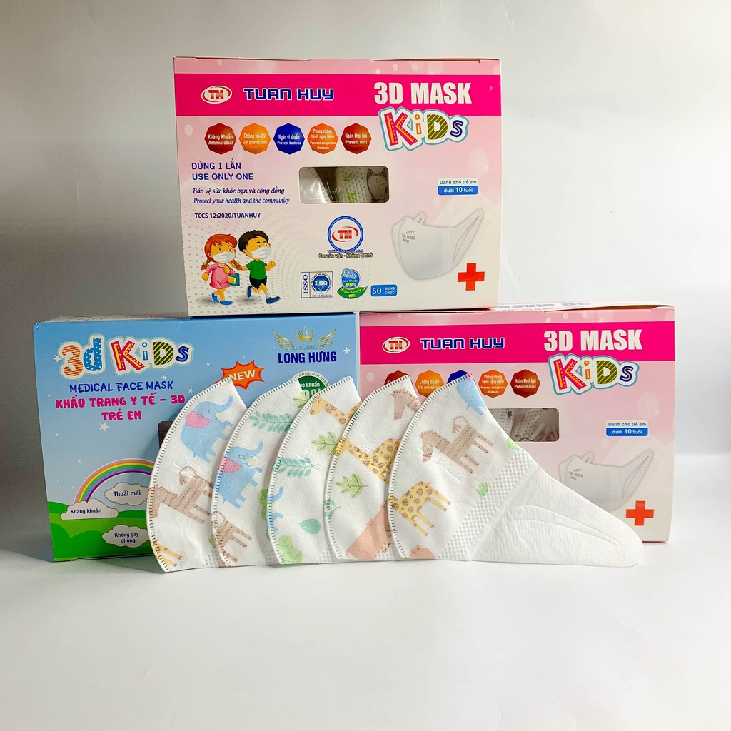 Khẩu trang 3D ,Khẩu trang 3D hoạ tiết cực đẹp cho bé , hàg chính hãng,hộp 50 chiếc #qmc
