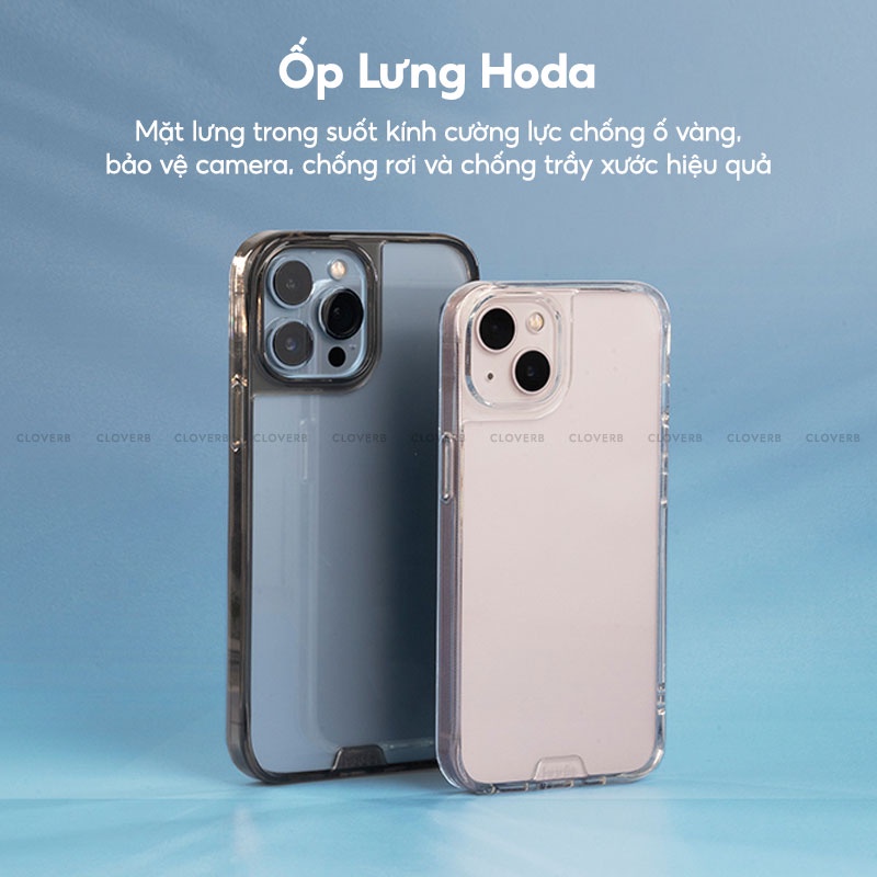 Ốp Lưng Trong Suốt Hoda Crystal Pro Viền Tpu Mền Chống Sốc Lưng Kính Cường Lực Chống Trầy Không Ố Vàng Cho 13 Pro Max