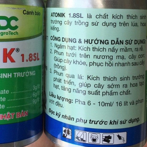 Phân Bón Atonik 1.8SL 100ml Kích Thích Sinh Trưởng, phân bón kích rễ cho cây trồng