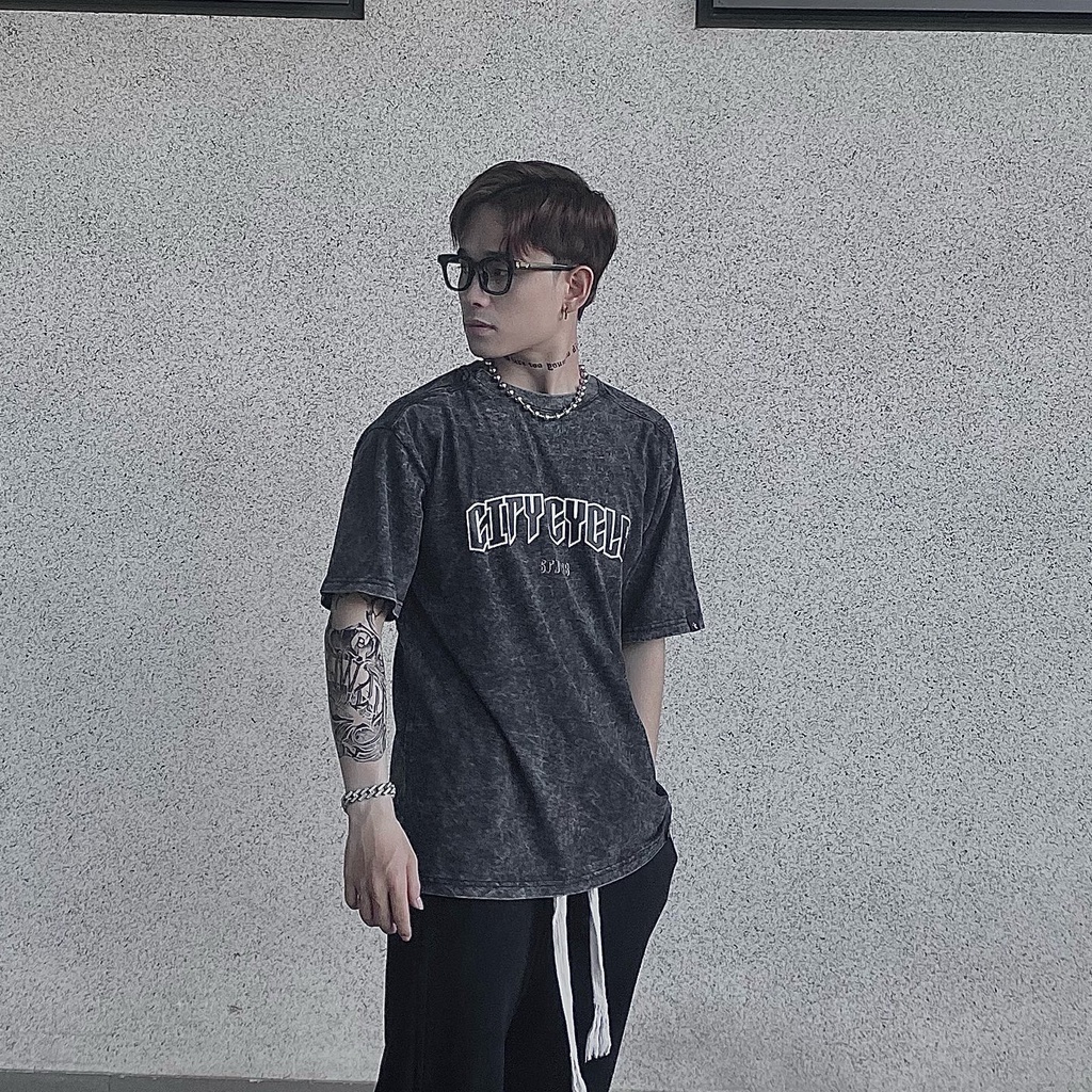 Áo thun local brand Acid 1998 City Cycle tay lỡ oversize cotton unisex in hình