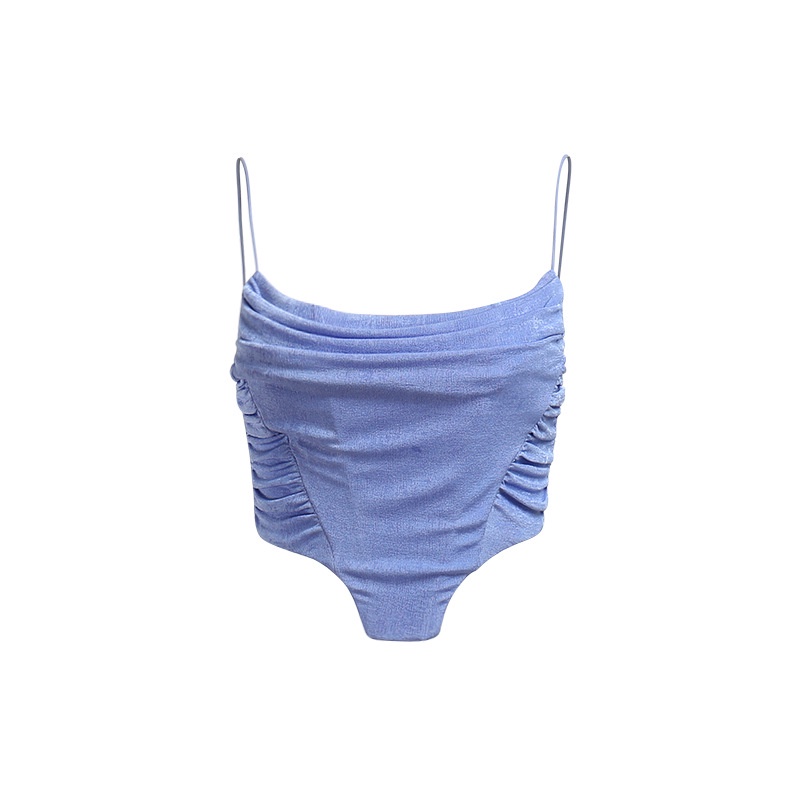 Áo Tank Top Màu Trơn Xếp Ly Gợi Cảm