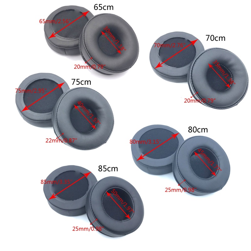 Cặp Mút Đệm Tai Nghe Thay Thế Bằng Da PU Mềm 65-110MM