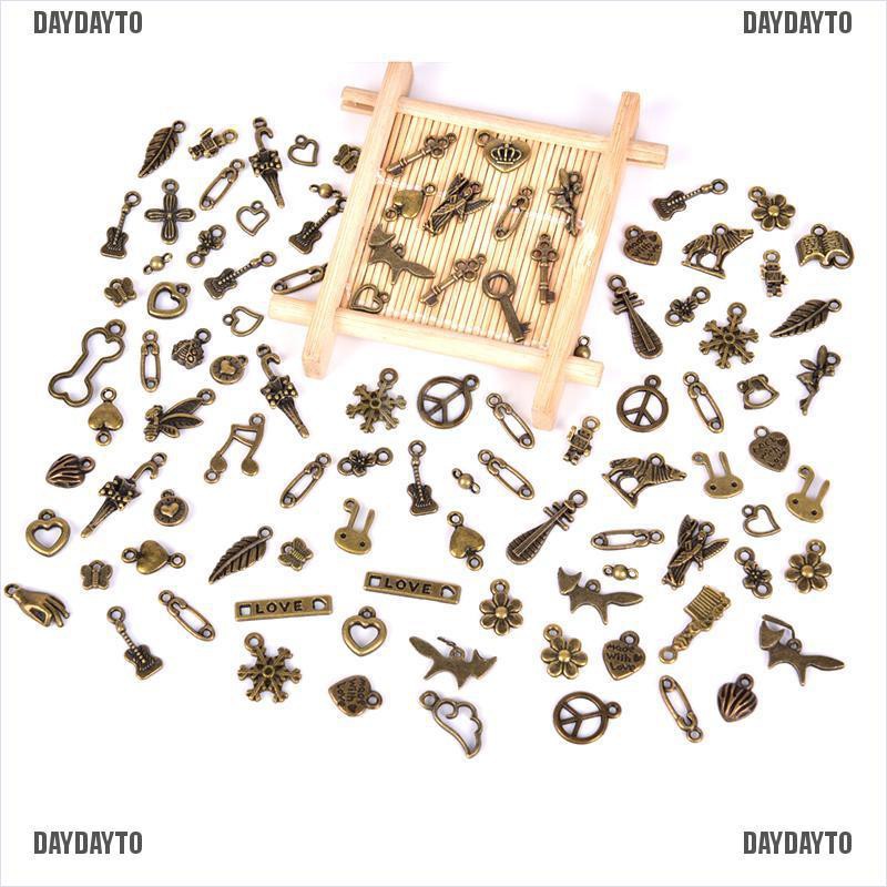 Set 100 / 50 Mặt Dây Chuyền Phong Cách Cổ Điển Dùng Làm Trang Sức DIY