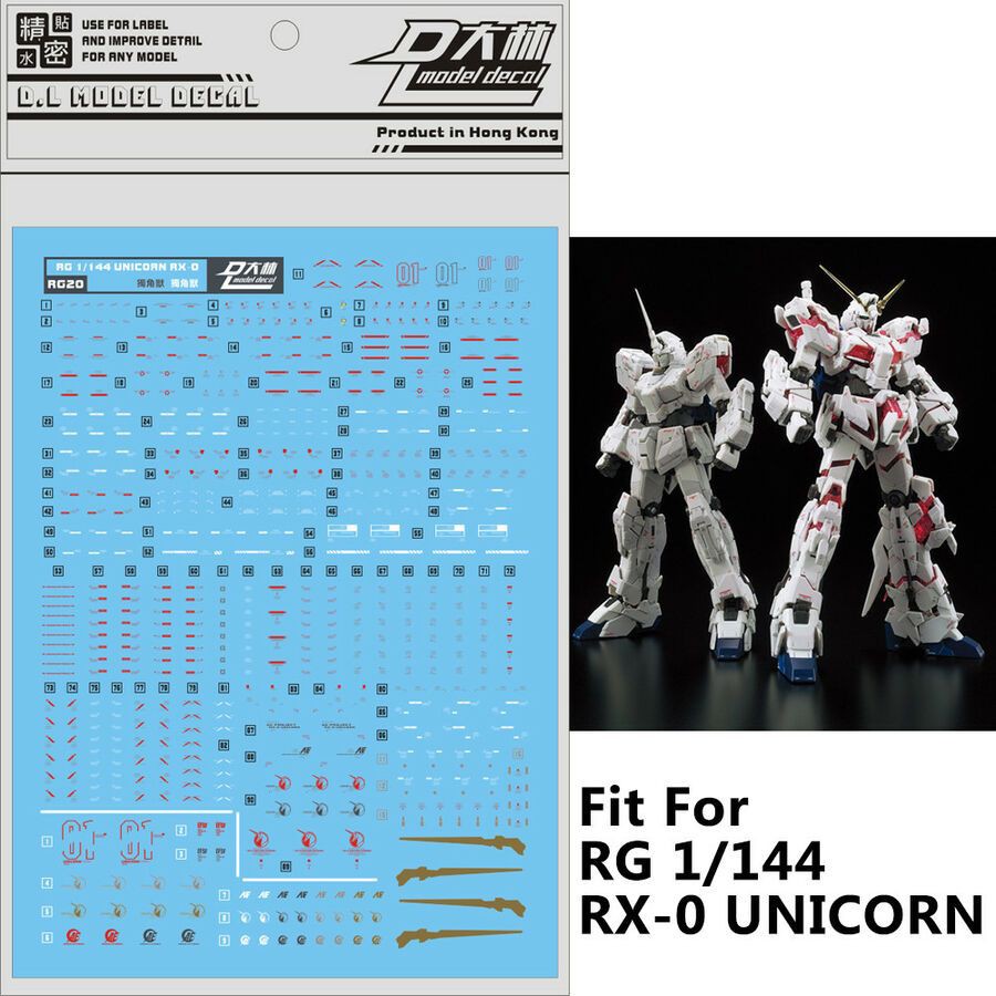 Decal nước dán mô hình RG HG Unicorn Full Armor FA Banshee Phenex Perfectibility - Water sticker