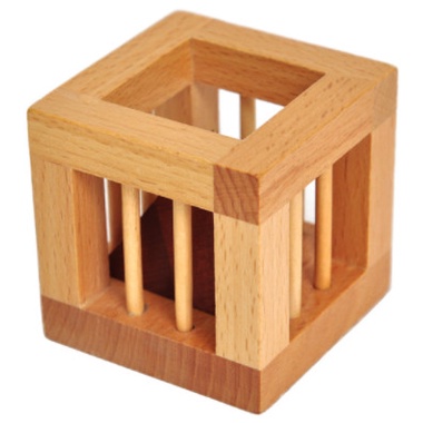 Đồ chơi trí tuệ_Thử thách trí não_Tetrahedron in Cage- Wooden Puzzle_Hack não &amp; Hàng hiếm_Giải đố_Thông minh_Trí tuệ