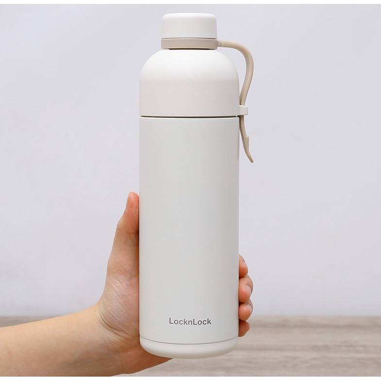 Bình Giữ Nhiệt Lock&amp;Lock Belt Bottle LHC4267IVY 490ml Màu Ngà
