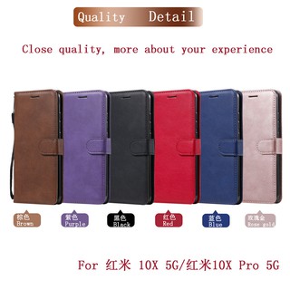 Bao Da Ốp Lưng Màu Trơn Thời Trang Cho Điện Thoại Xiaomi Redmi 10x 5g / 10x Pro 5g