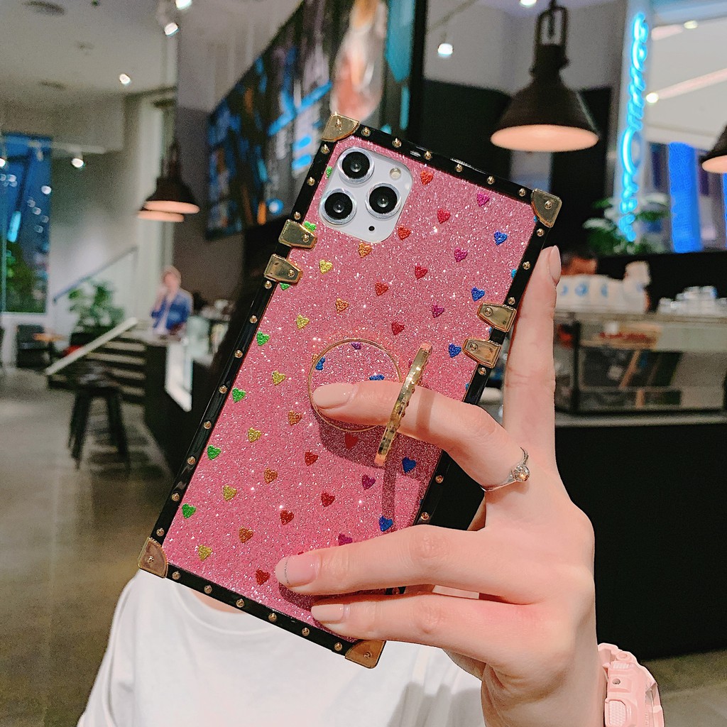 Ốp Điện Thoại Viền Vuông Kim Tuyến Hình Trái Tim Cho Iphone 6 6s 6plus 6splus 7 8 7plus 8plus X Xs Xr Xsmax 11 11pro 11pro Max | BigBuy360 - bigbuy360.vn