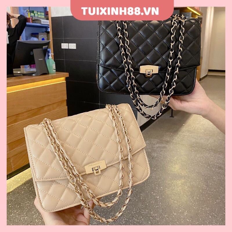 [Mã 1611FAGIAM15K0 giảm 15000 đơn 99000] Túi xách đeo vai nữ ô trám quai đan lụa mềm đẹp hàng cao cấp giá rẻ