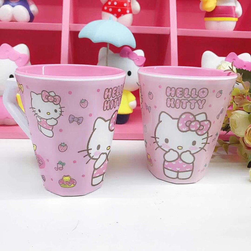 🌻LY NHỰA CẦM TAY CÓ NẮP 🎀 KITTY HOUSE