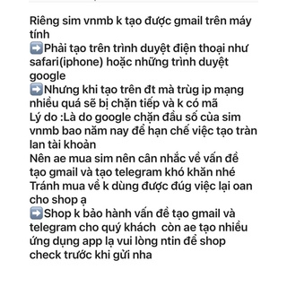 Sim VNMB tạo tài khoản hạn sử dụng 6 tháng , sim vietnamobile giá rẻ