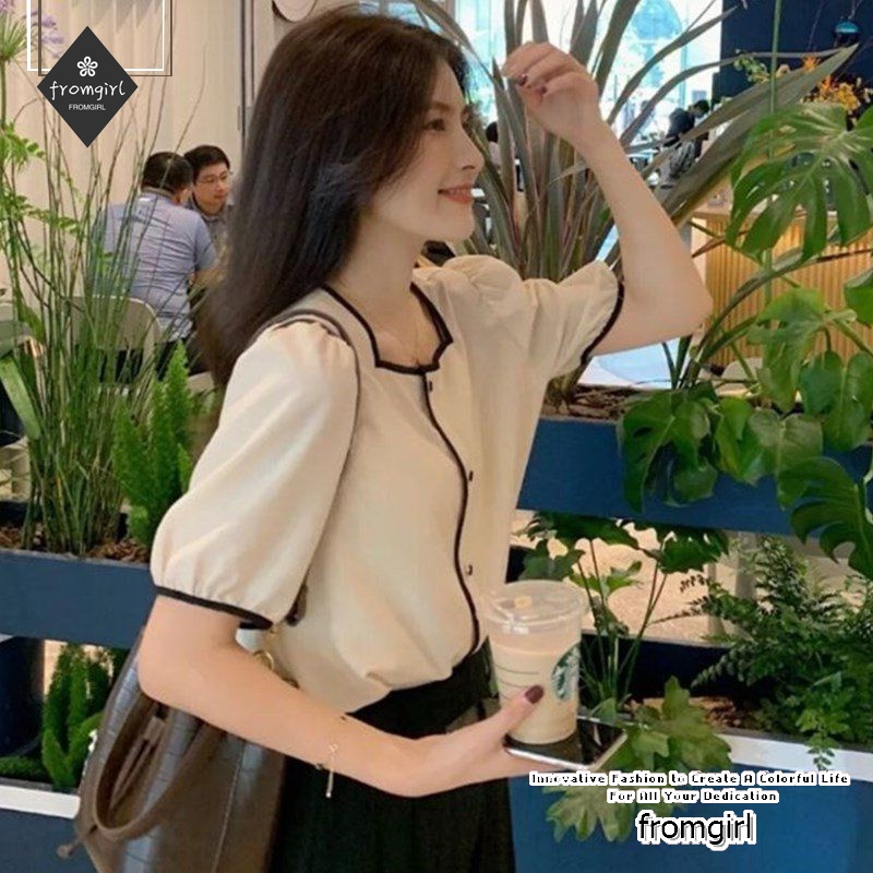 Áo Sơ Mi chiffon Tay Ngắn Dáng Rộng Thời Trang Mùa Hè Phong Cách Hàn Quốc Mới Cho Nữ