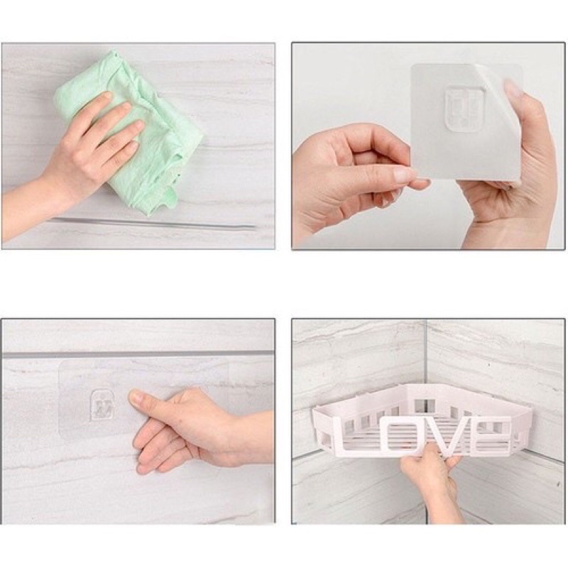 Kệ góc tường đựng vật dụng đa năng bằng nhựa ABS 33x18x6cm