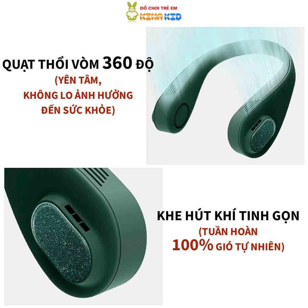 Quạt Đeo Cổ Không Cánh Cao Cấp L18, Điều Chỉnh 3 Tốc Độ, Mát Mẻ, Vui Vẻ, Sảng Khoái