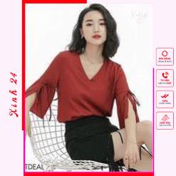 Áo cổ tim tay loe phong cách, Hàng thiết kế form chuẩn. | BigBuy360 - bigbuy360.vn