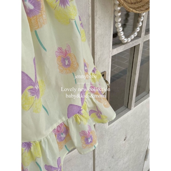 Váy Hoa Buộc Dây Hở Lưng Jennybebe Cao Cấp Bé Gái