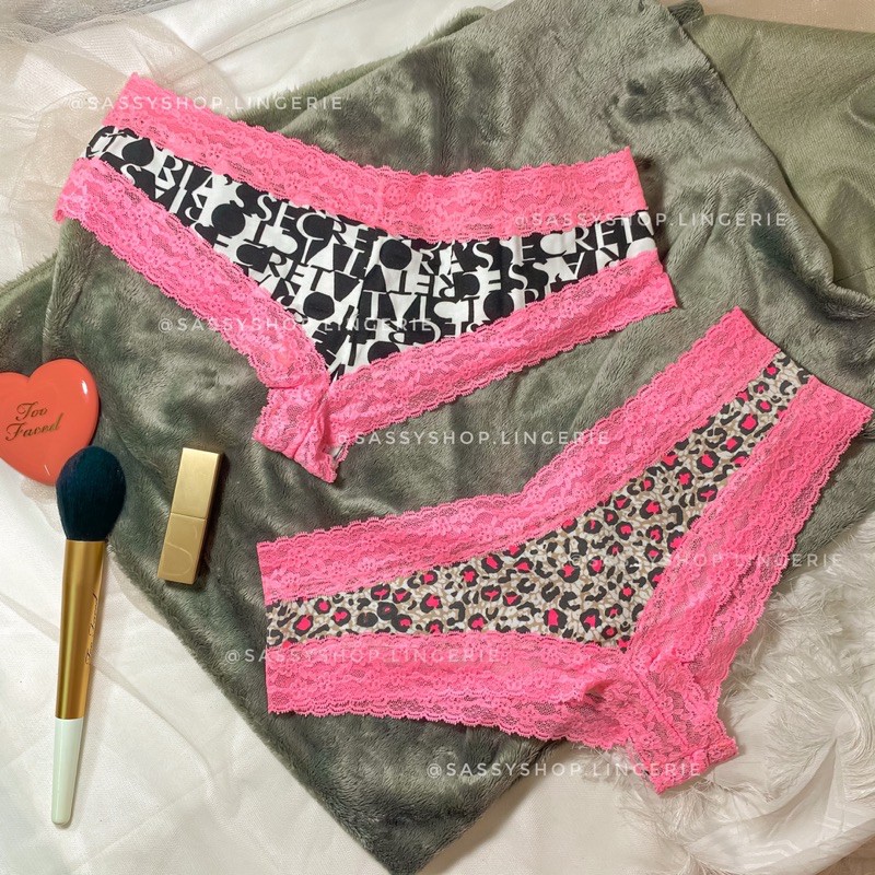 Quần lót nữ VIC dáng cheeky nửa mông chất cotton hoạ tiết cao cấp cho nữ