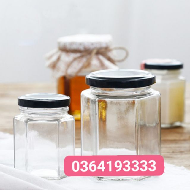 FREESHIP50K Lọ thủy tinh lục giác 500ml 730ml | WebRaoVat - webraovat.net.vn