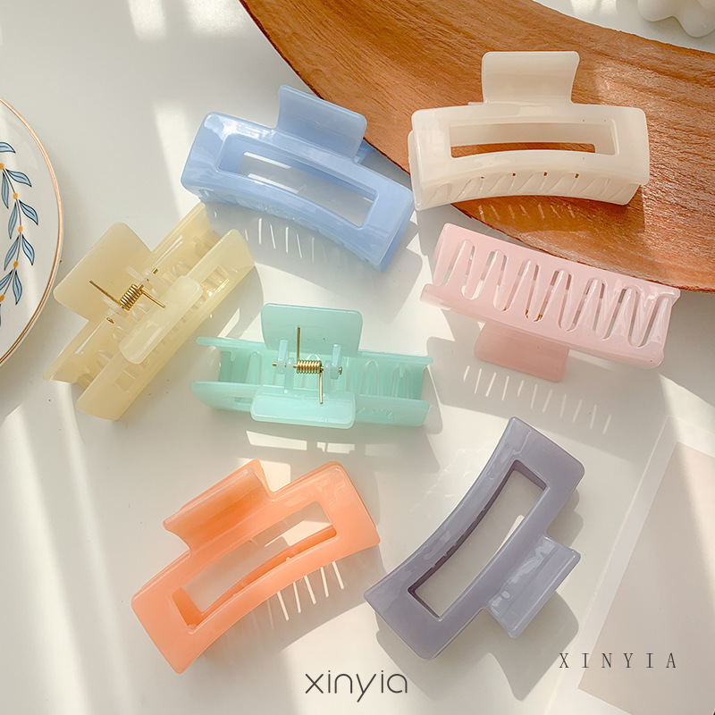 Kẹp Tóc Hình Vuông Kích Thước Lớn Đơn Giản Phong Cách Hàn Quốc