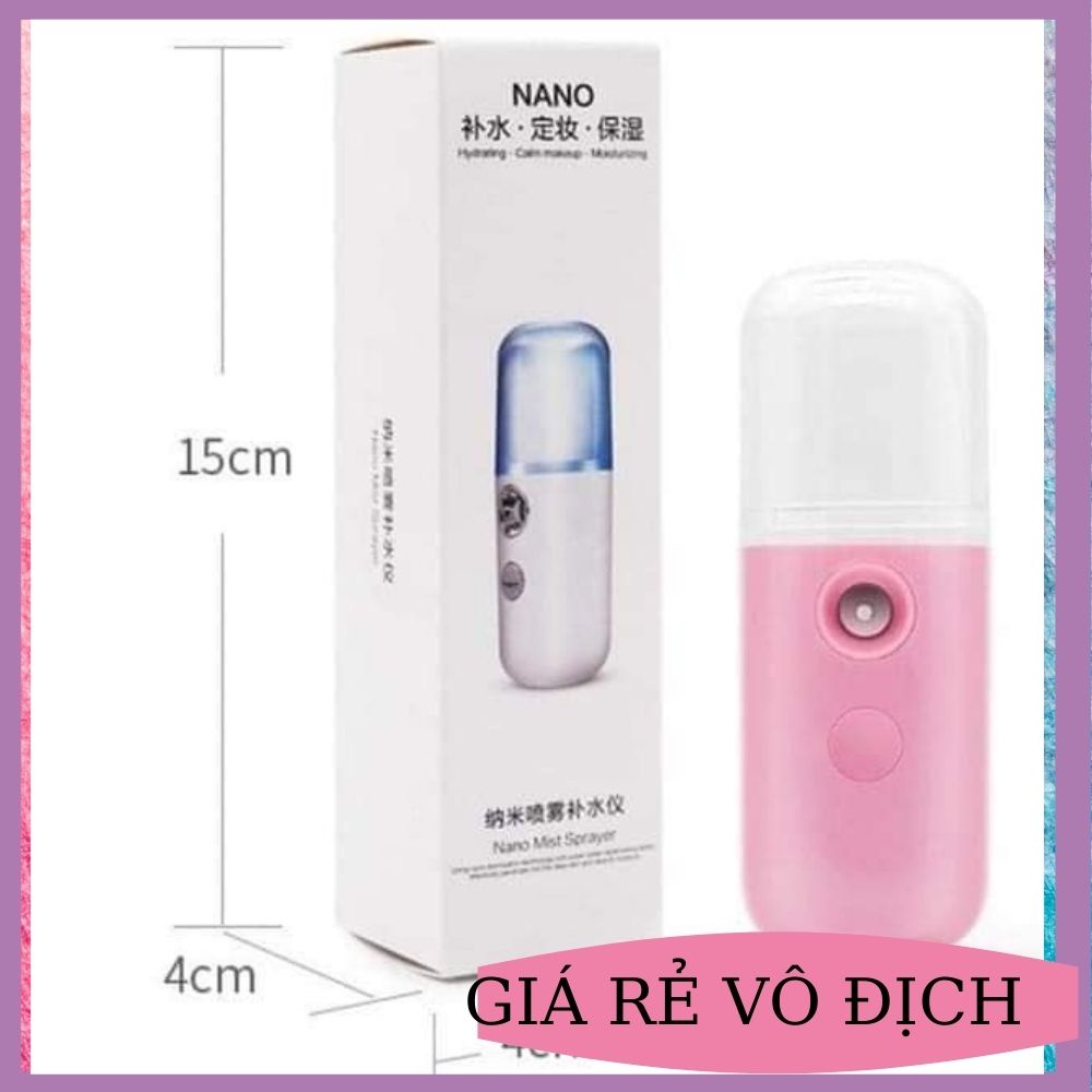 Máy Phun Sương Xông Hơi Mặt NaNo Mini Cầm Tay Hỗ Trợ Dưỡng Da Cấp Nước Tối Đa