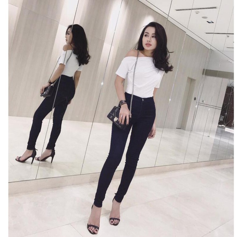 quần jean nữ đen trơn đai trơn cực đẹp giá rẻ Q2156