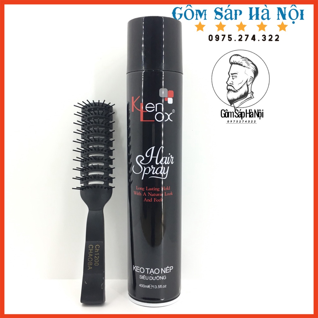 [ TẶNG LƯỢC ] Gôm Xịt Tóc Kenlox Đen và Sáp Vuốt Tóc  OIS THRILL