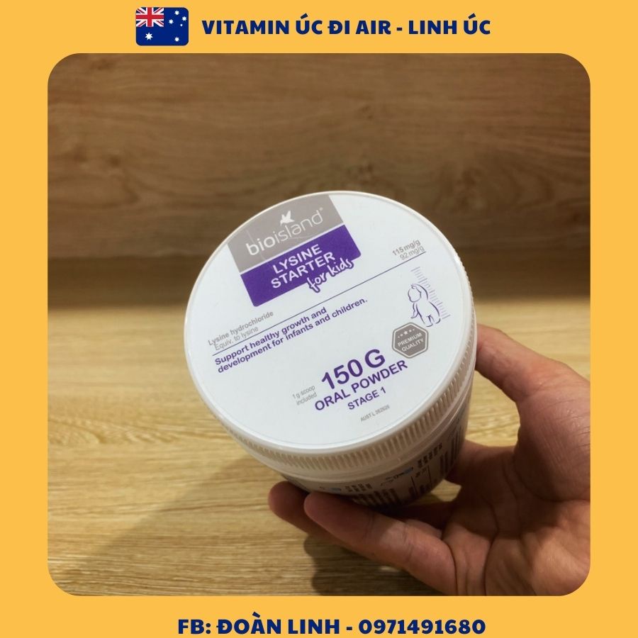 Bột tăng chiều cao Bioisland Lysine starter for kids, Hàng Chuẩn Úc
