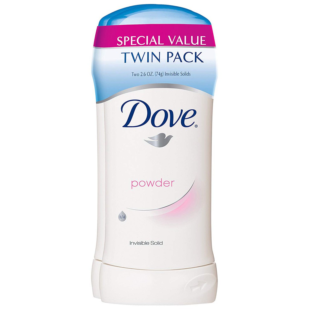 Combo 2 lăn khử mùi nữ dạng sáp Dove Antiperspirant Deodorant Powder 2x45g (Mỹ)