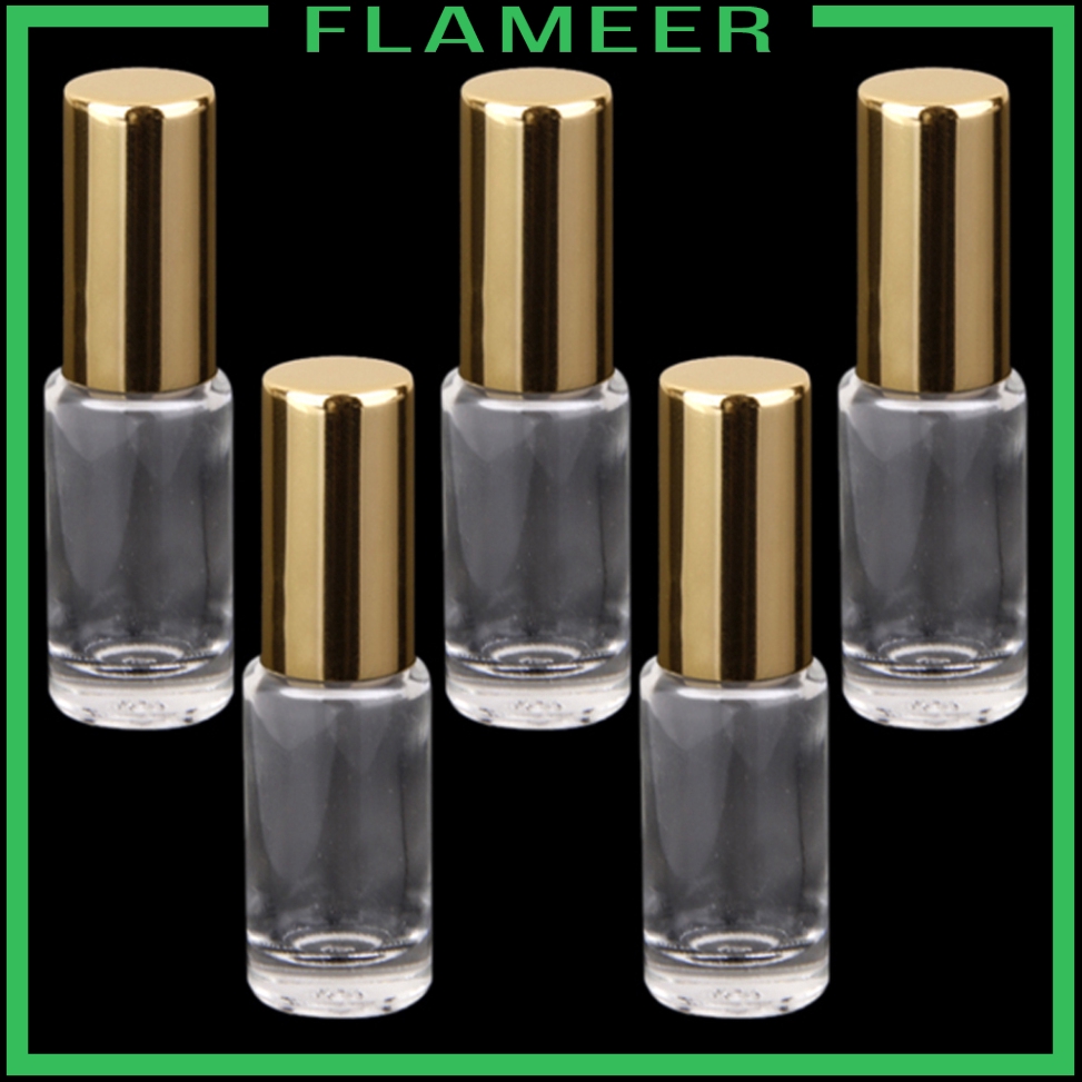 (Hàng Mới Về) Bộ 5 Lọ Thủy Tinh 5ml Dạng Lăn Dùng Chiết Nước Hoa Du Lịch