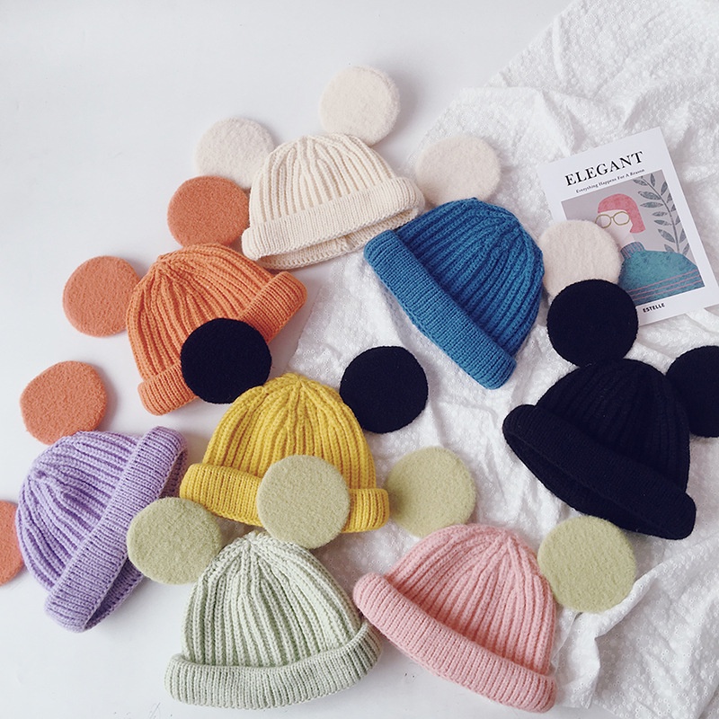 Mũ Len Tai Chuột Mickey Dễ Thương Cho Bé