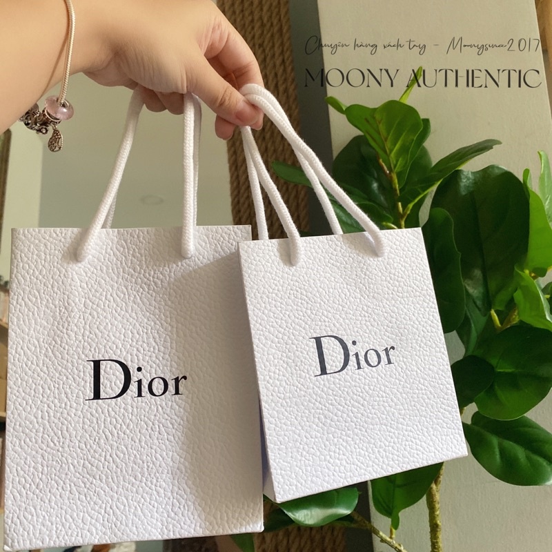 Túi giấy hãng Dior - dây ruy băng Dior