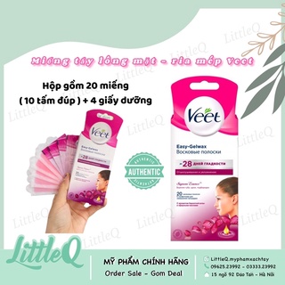 Tẩy lông mặt Veet, Wax Ria Mép, Miếng dán wax lông Veet cho mặt