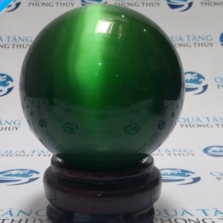 QUẢ CẦU ĐÁ PHONG THỦY XANH LÁ 10CM