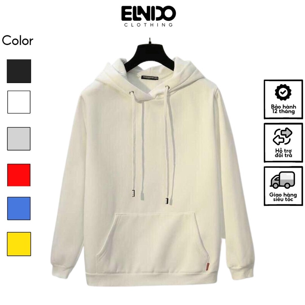 Áo hoodie nam nữ unisex ELNIDO dài tay chất nỉ nam nữ cao cấp phong cách Ulzzang ED09