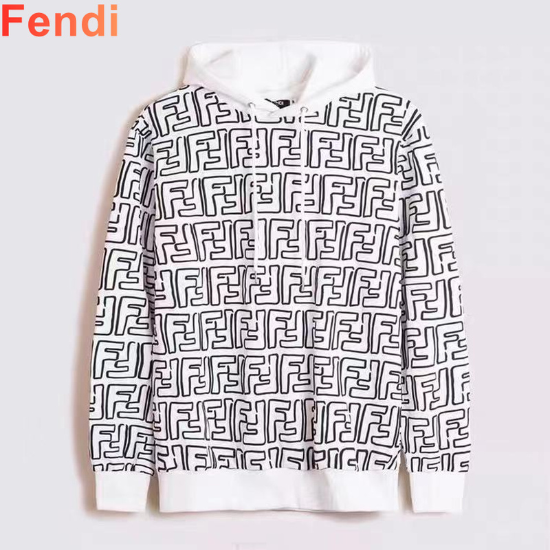 CALIFORNIA Áo Nỉ Cổ Tròn Dài Tay In Chữ Fendi Độc Đáo Cá Tính