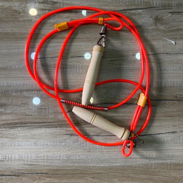 Dây Nhảy Lò Xo Tập Thể Dục, Dài 2.4m, Tay Cầm Gỗ