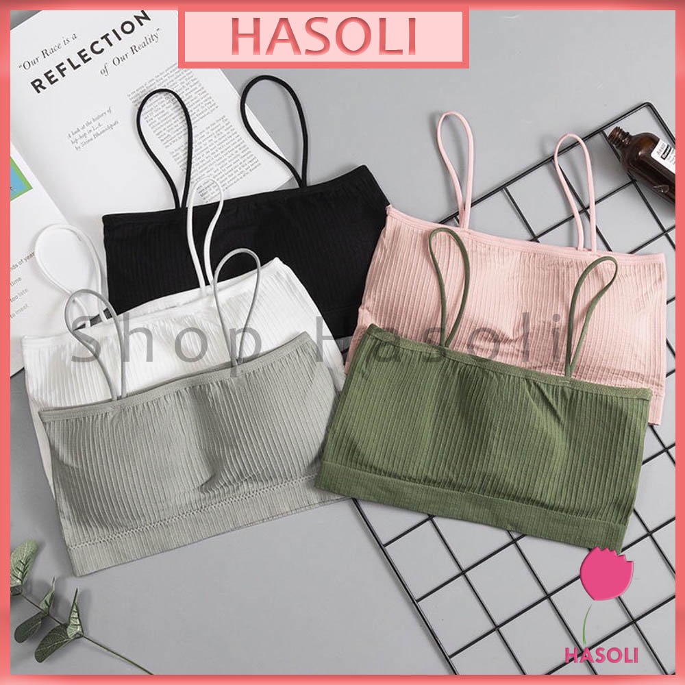 Áo Bra Quây Cotton Gân Tăm-Áo Lót Nữ Hai Dây Học Sinh Siêu Đẹp Al58